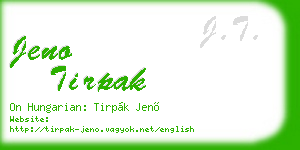 jeno tirpak business card